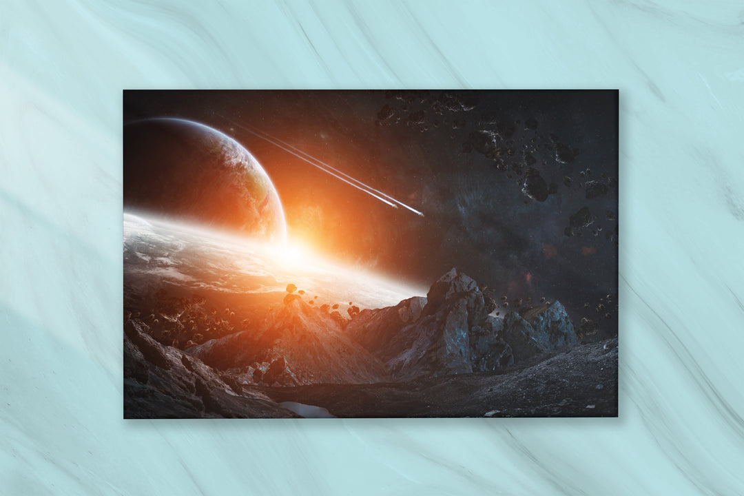 Acrylic Glass Frame Modern Wall Art, Asteroids - Galaxy Series - Interior Design - Acrylic Wall Art - Picture Photo Printing Artwork - Multiple Size Options - egraphicstore