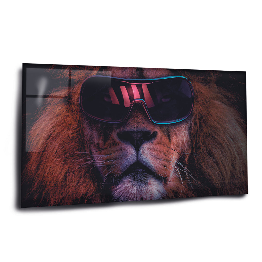 Acrylic Modern Art Lion Animal Neon Series - Acrylic Wall Art NFT - Picture Photo Printing Artwork - Multiple Size Options - egraphicstore