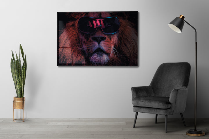 Acrylic Modern Art Lion Animal Neon Series - Acrylic Wall Art NFT - Picture Photo Printing Artwork - Multiple Size Options - egraphicstore