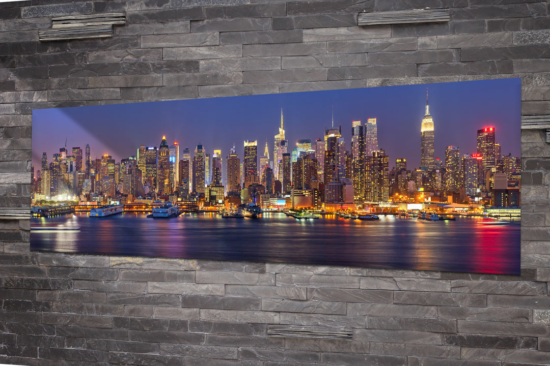 Acrylic Modern Wall Art Manhattan, New York - Iconic World Cities Series - Modern Interior Design - Acrylic Wall Art - Picture Photo Printing Artwork - Multiple Size Options - egraphicstore