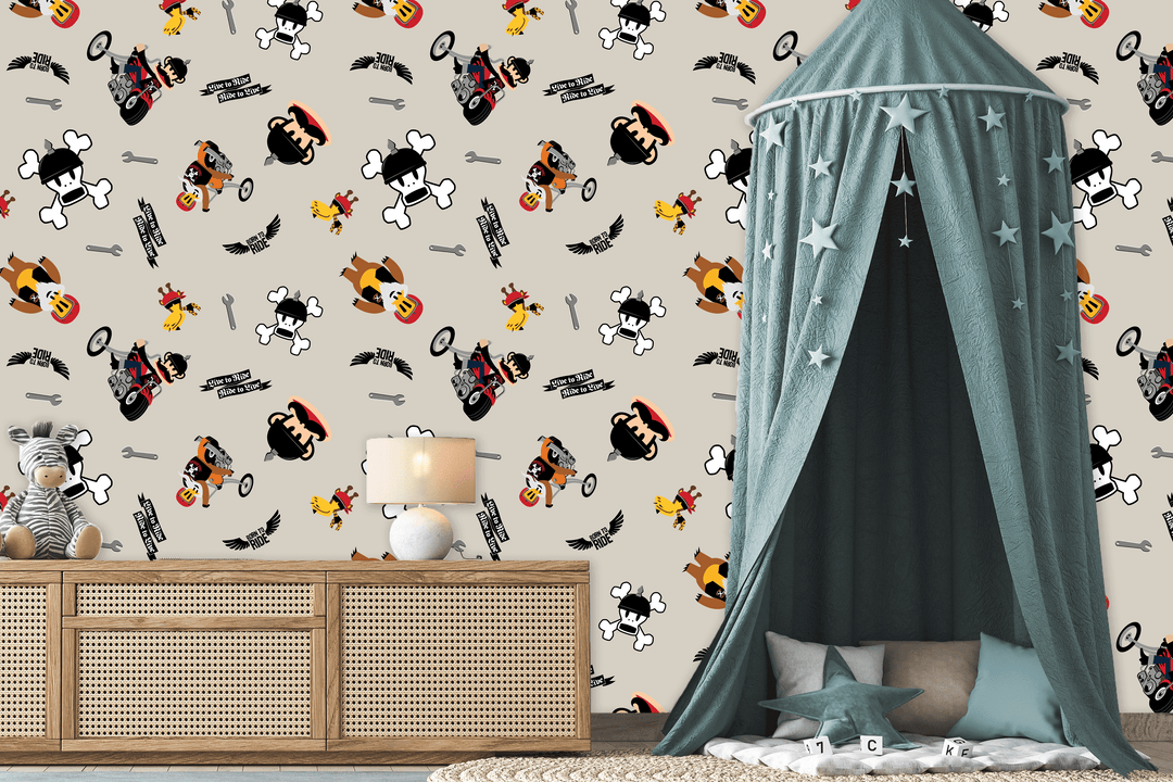 Paul Frank Peel and Stick Wallpaper - EGD X Paul Frank Series - Prime Collection - Theme Wallpaper Mural for Interior Design (EGDPF010) - egraphicstore