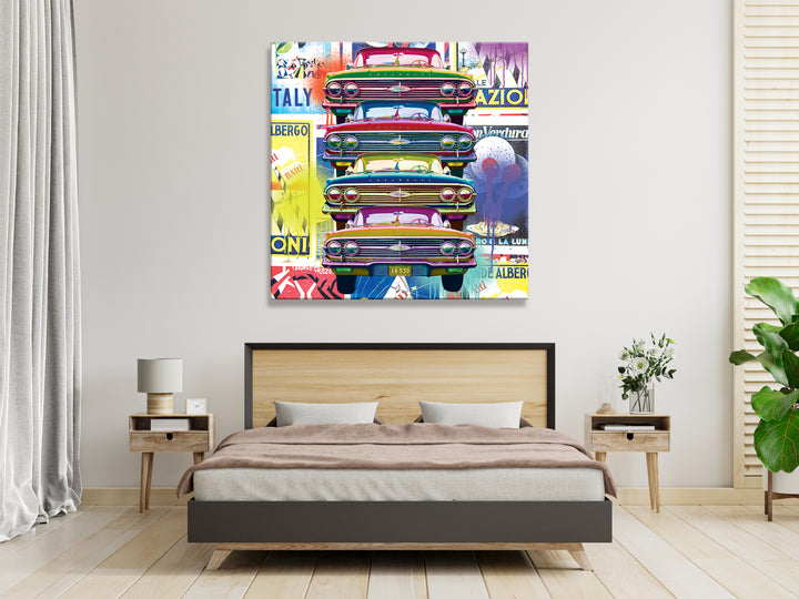 Acrylic Modern Wall Art Car - Pop Art Series - Acrylic Wall Art - Picture Photo Printing Artwork - Multiple Size Options - egraphicstore