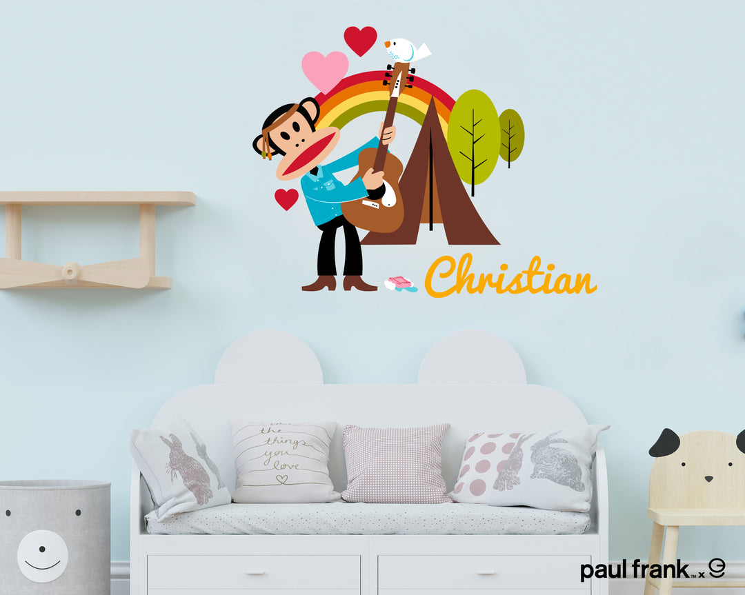 Custom Name Paul Frank Wall Decal - EGD X Paul Frank Series - Prime Collection - Baby Girl or Boy - Nursery Wall Decal for Baby Room Decorations - Mural Wall Decal Sticker (EGDPF021) - egraphicstore