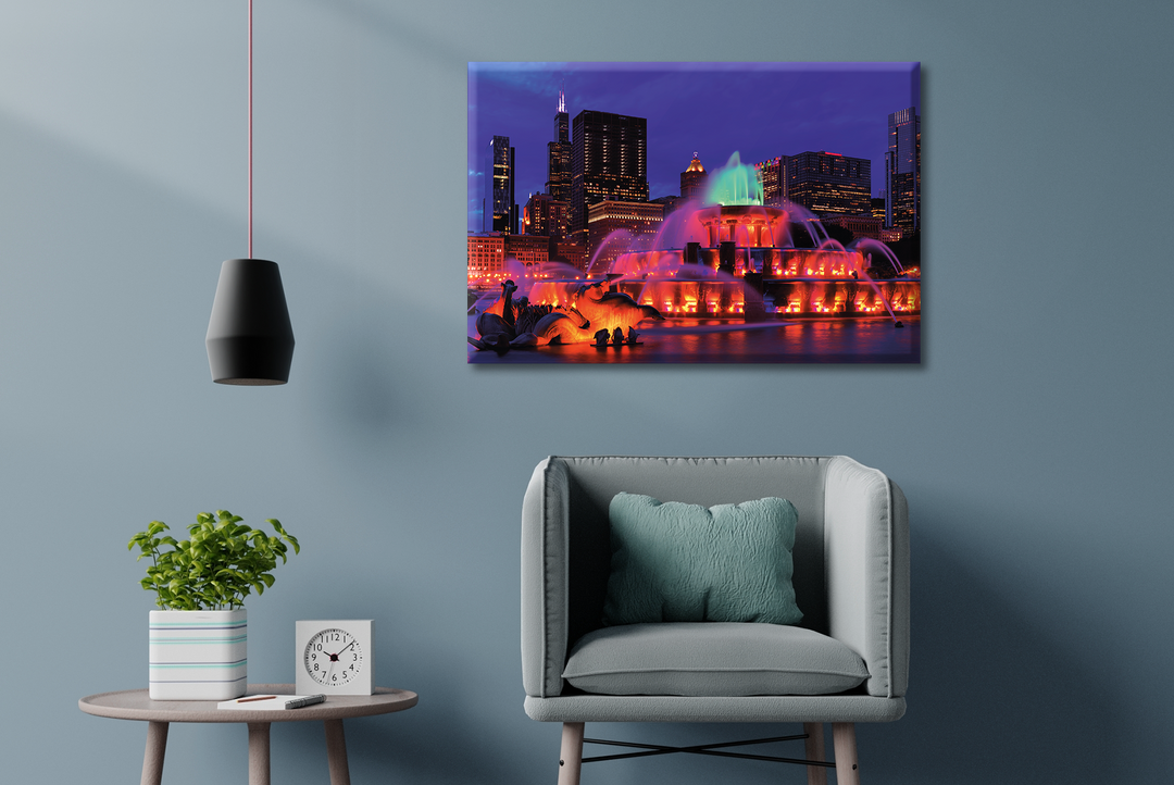 Acrylic Glass Frame Modern Wall Art Buckingham Fountain - Tourist Sites Series - Interior Design - Acrylic Wall Art - Picture Photo Printing Artwork - Multiple Size Options - egraphicstore