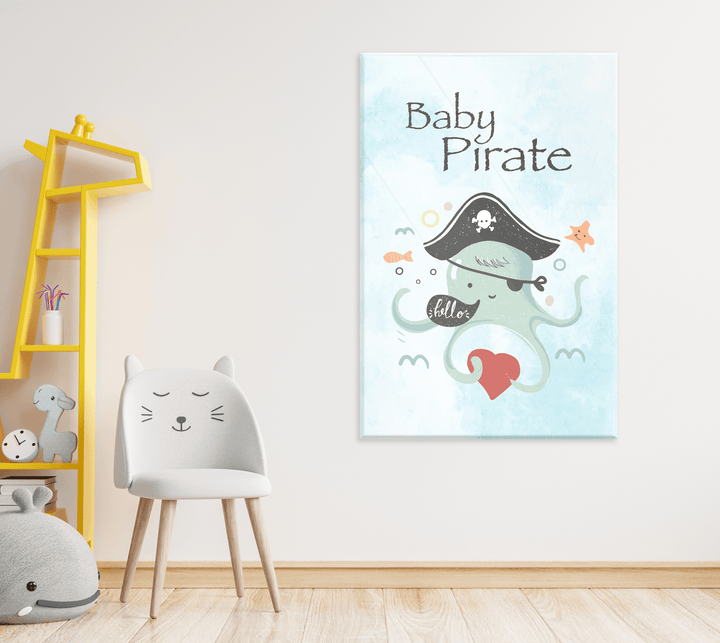 Acrylic Modern Wall Pirate Octopus Baby - Children's Acrylic Series - Acrylic Wall Art - Picture Photo Printing Artwork - Acrylic Wall for Baby Room Decorations - Multiple Size Options - egraphicstore
