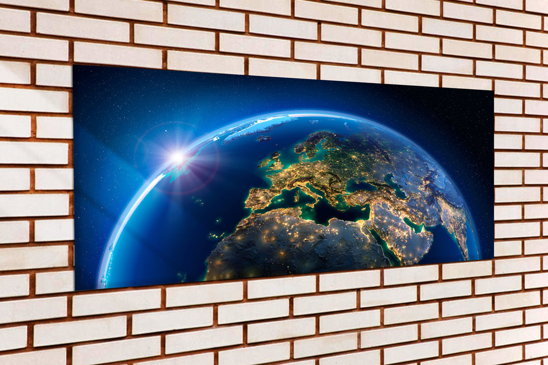 Acrylic Modern Wall Art World From Spaceship View - Iconic World Cities Series - Modern Interior Design - Acrylic Wall Art - Picture Photo Printing Artwork - Multiple Size Options - egraphicstore