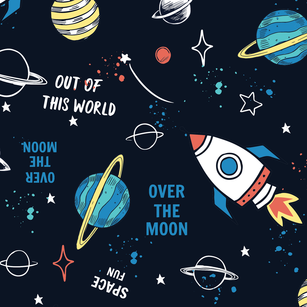 Peel and Stick Wallpaper, Space Elements Theme Wallpaper Mural