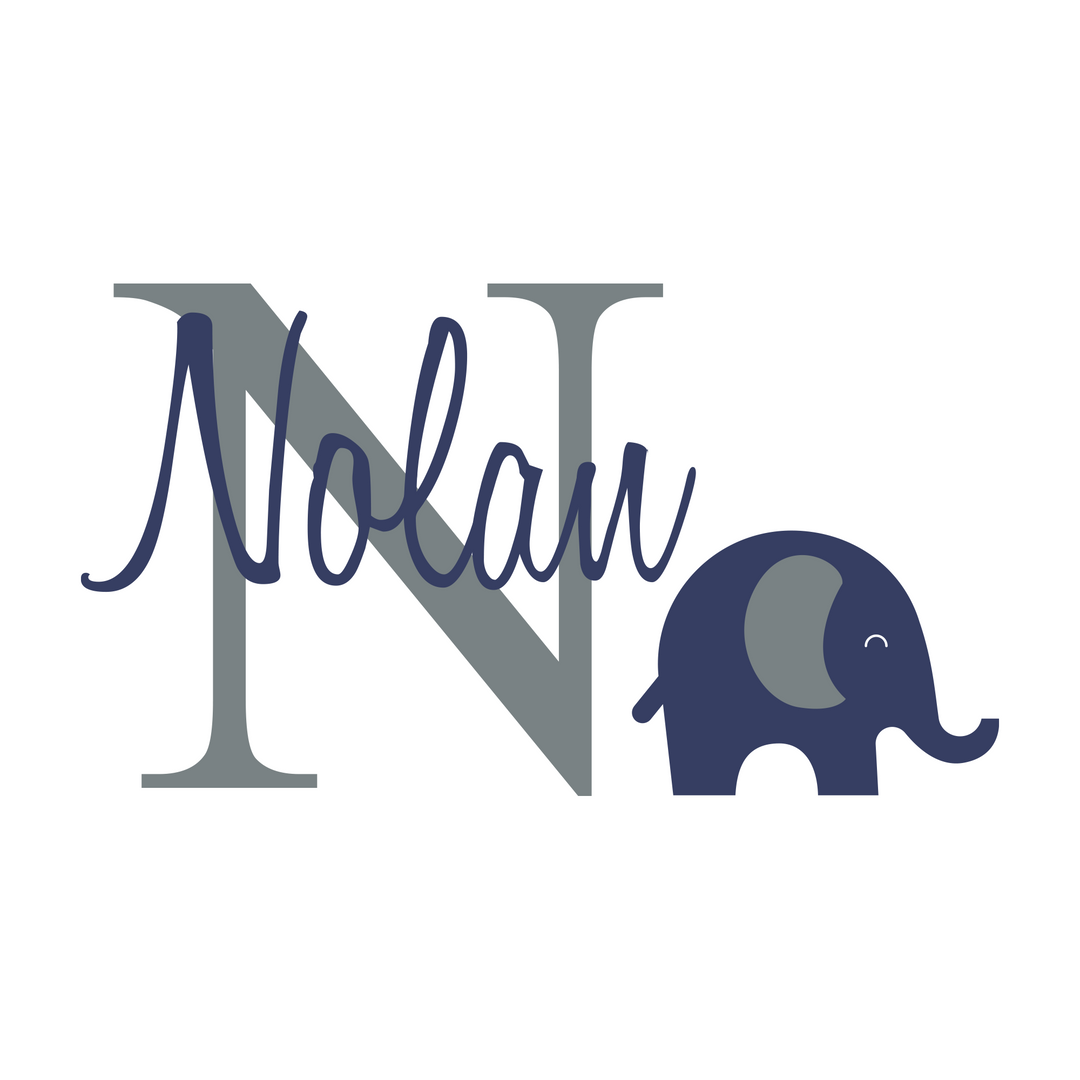 Personalized Name & Initial Elephant Animal Series