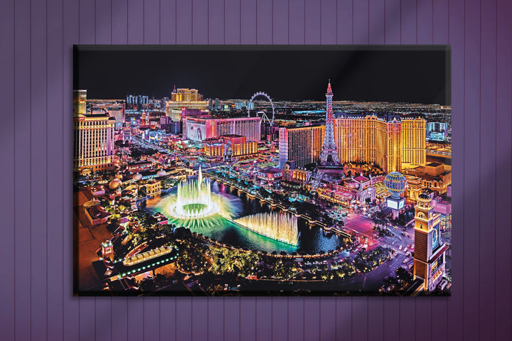 Acrylic Glass Frame Modern Wall Art Las Vegas Nevada - Tourist Sites Series - Interior Design - Acrylic Wall Art - Picture Photo Printing Artwork - Multiple Size Options - egraphicstore