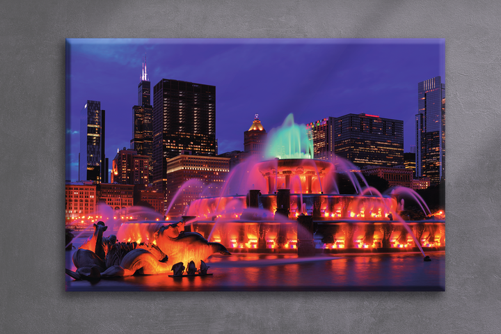 Acrylic Glass Frame Modern Wall Art Buckingham Fountain - Tourist Sites Series - Interior Design - Acrylic Wall Art - Picture Photo Printing Artwork - Multiple Size Options - egraphicstore