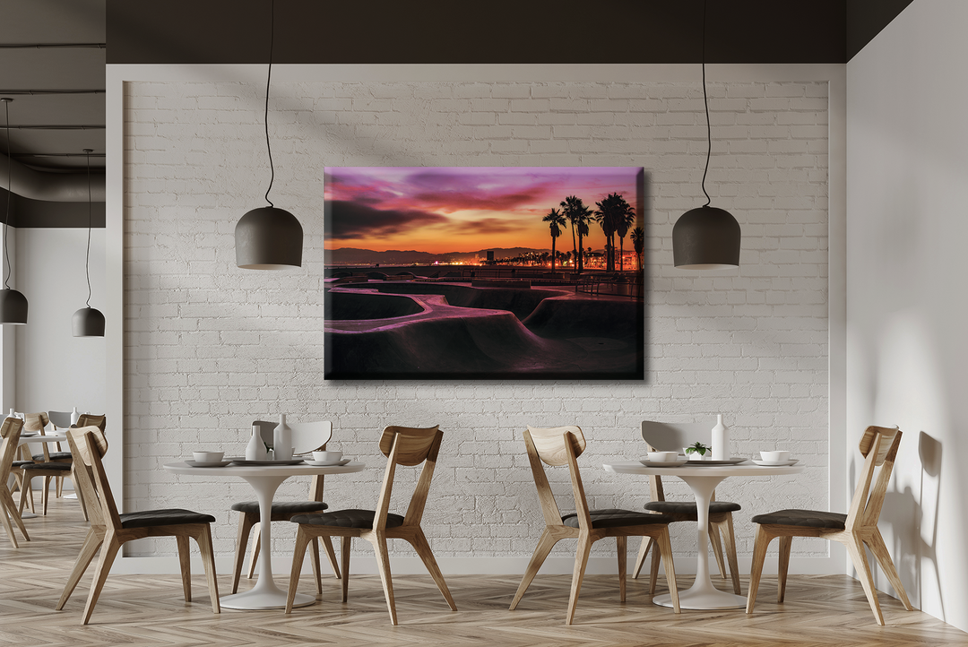 Acrylic Glass Frame Modern Wall Art Venice Beach Skate Park - Tourist Sites Series - Interior Design - Acrylic Wall Art - Picture Photo Printing Artwork - Multiple Size Options - egraphicstore