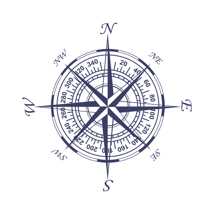 Stunning Compass Rose Wall Decal - egraphicstore