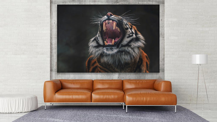 Acrylic Modern Wall Art Mother Tiger Roaring - Animals In The Wild Series - Modern Interior Design - Acrylic Wall Art - Picture Photo Printing Artwork - Multiple Size Options - egraphicstore