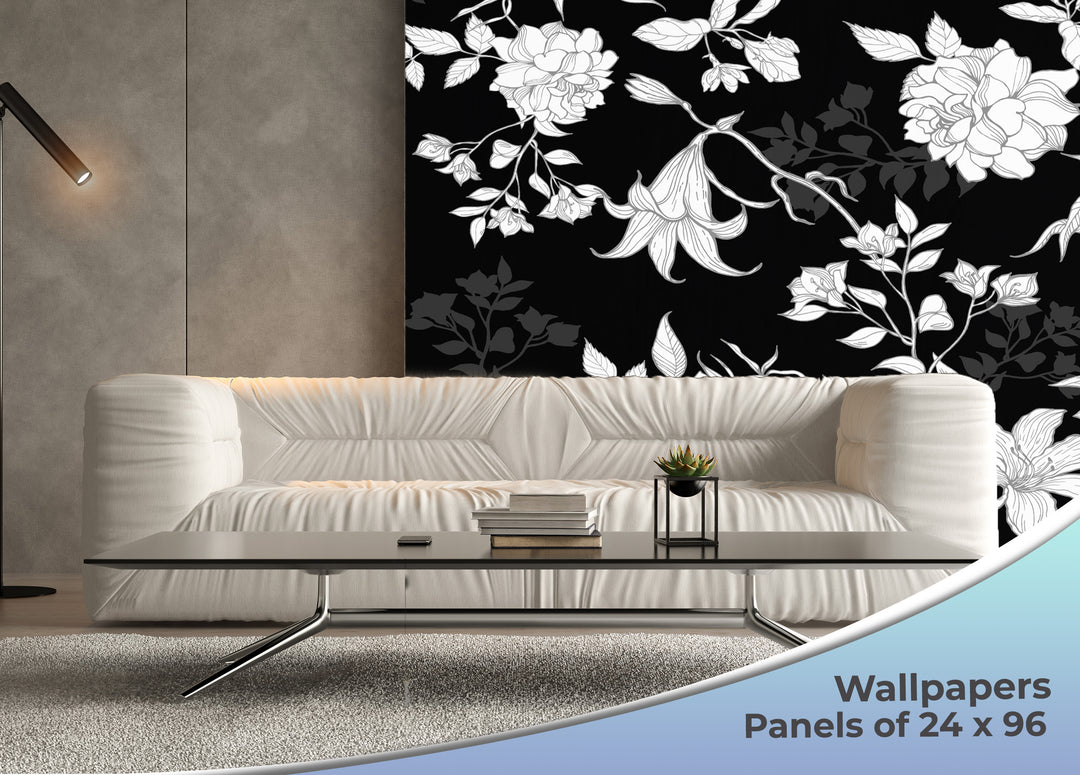 Peel and Stick Wallpaper, Roses and Lilies Theme Wallpaper Mural for Interior Design, Decor You Walls for Any Occasion - egraphicstore