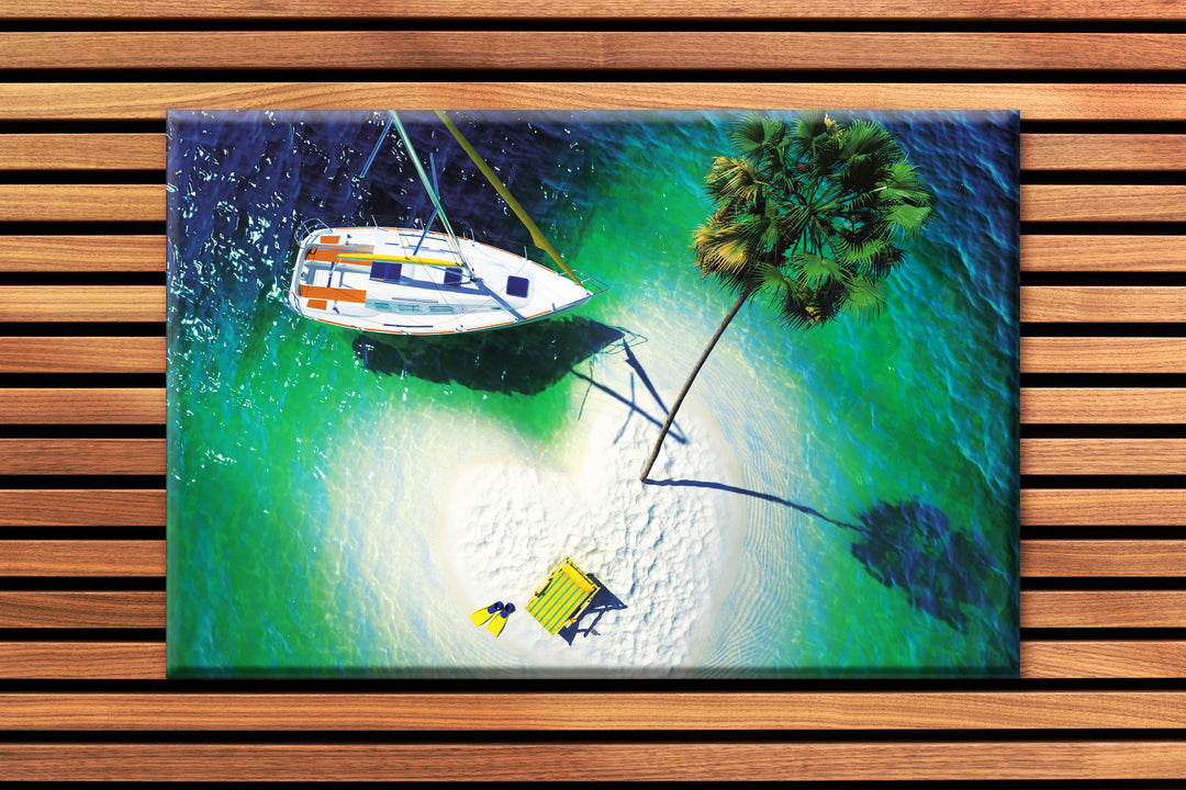 Acrylic Glass Frame Modern Wall Art, Tropical Paradise - Yatch Series - Interior Design - Acrylic Wall Art - Picture Photo Printing Artwork - Multiple Size Options - egraphicstore