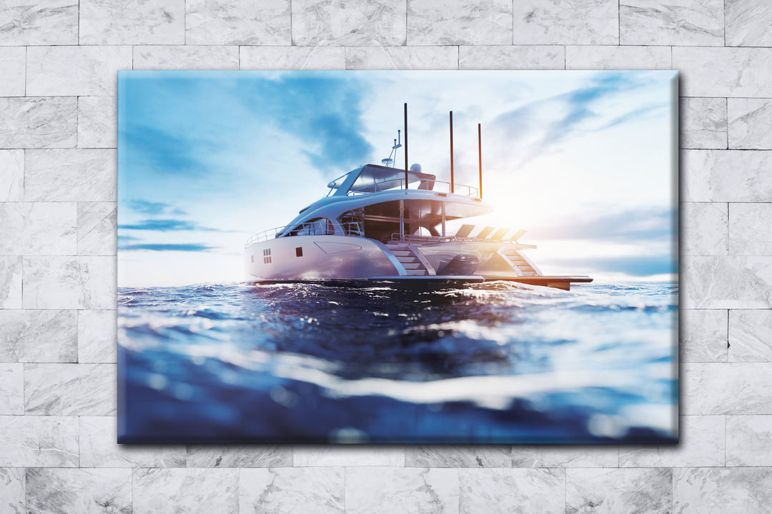 Acrylic Glass Frame Modern Wall Art, Ocean - Yatch Series - Interior Design - Acrylic Wall Art - Picture Photo Printing Artwork - Multiple Size Options - egraphicstore