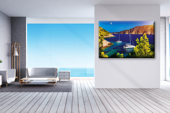 Acrylic Glass Frame Modern Wall Art, Emerald Sea - Yatch Series - Interior Design - Acrylic Wall Art - Picture Photo Printing Artwork - Multiple Size Options - egraphicstore