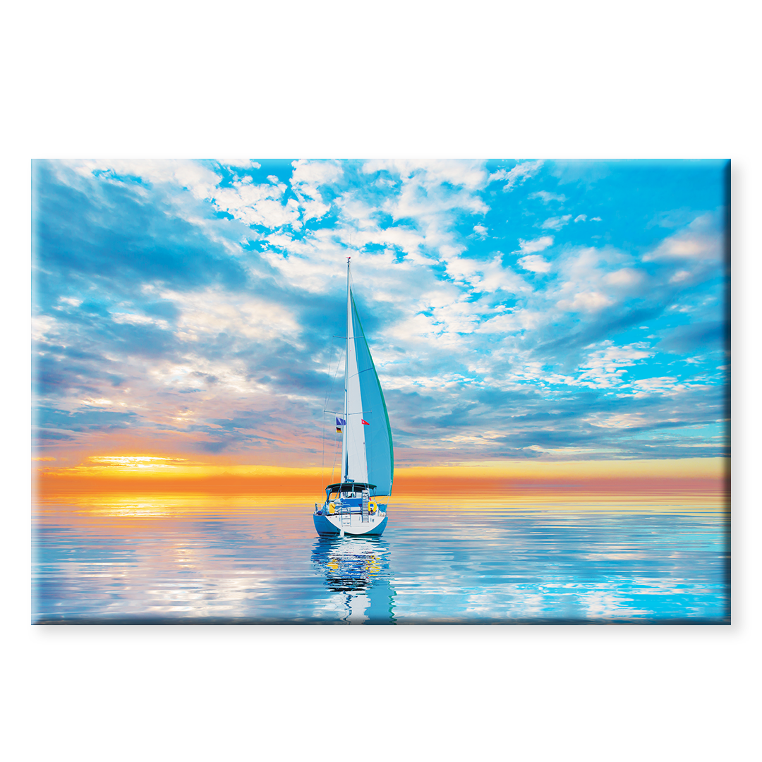 Acrylic Glass Frame Modern Wall Art, Mediterranean Sea - Yatch Series - Interior Design - Acrylic Wall Art - Picture Photo Printing Artwork - Multiple Size Options - egraphicstore