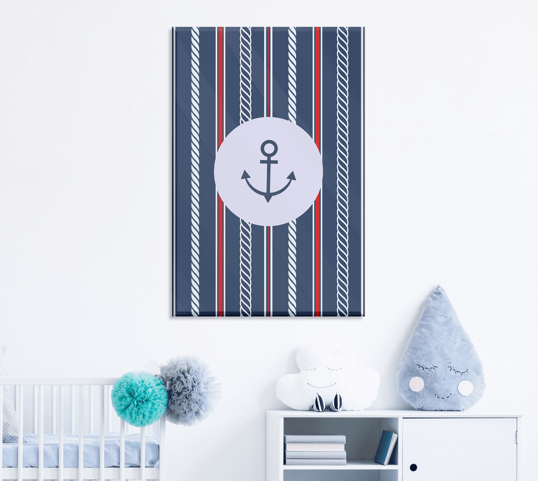 Acrylic Modern Wall Nautical Anchor - Children's Acrylic Series - Acrylic Wall Art - Picture Photo Printing Artwork - Acrylic Wall for Baby Room Decorations - Multiple Size Options - egraphicstore