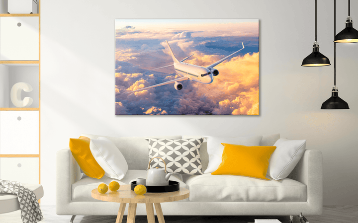 Acrylic Glass Modern Wall Art, Airplane In The Sky - Airplane Series - Interior Design - Acrylic Wall Art - Picture Photo Printing Artwork - Multiple Size Options - egraphicstore