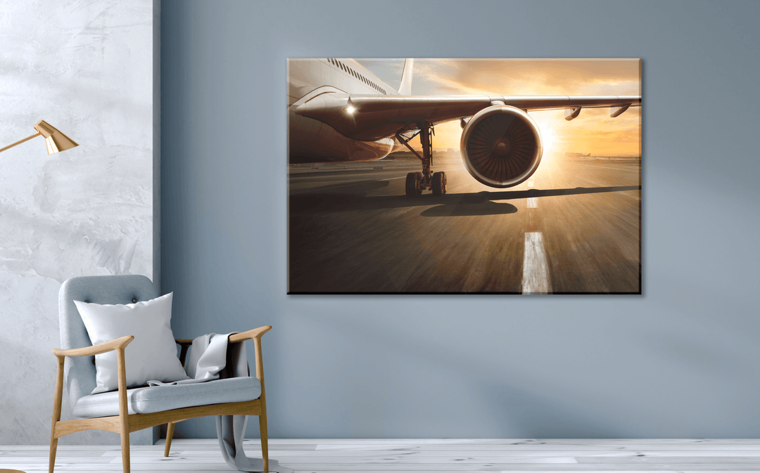 Acrylic Glass Modern Wall Art, Wing And Turbine - Airplane Series - Interior Design - Acrylic Wall Art - Picture Photo Printing Artwork - Multiple Size Options - egraphicstore