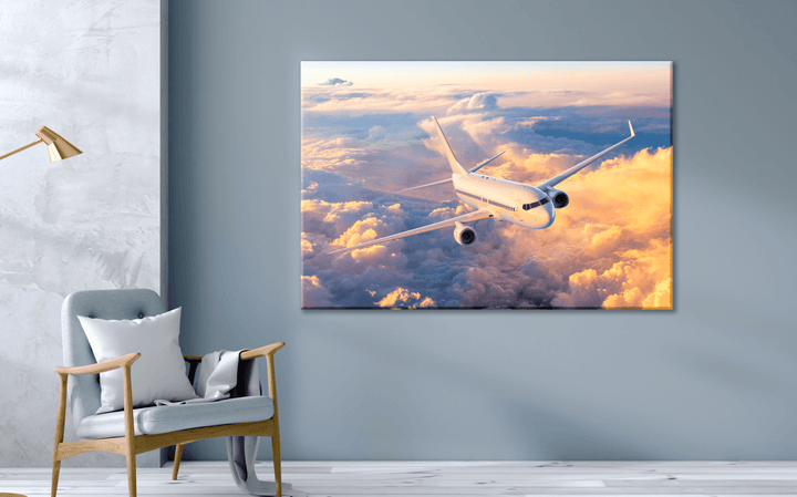 Acrylic Glass Modern Wall Art, Airplane In The Sky - Airplane Series - Interior Design - Acrylic Wall Art - Picture Photo Printing Artwork - Multiple Size Options - egraphicstore