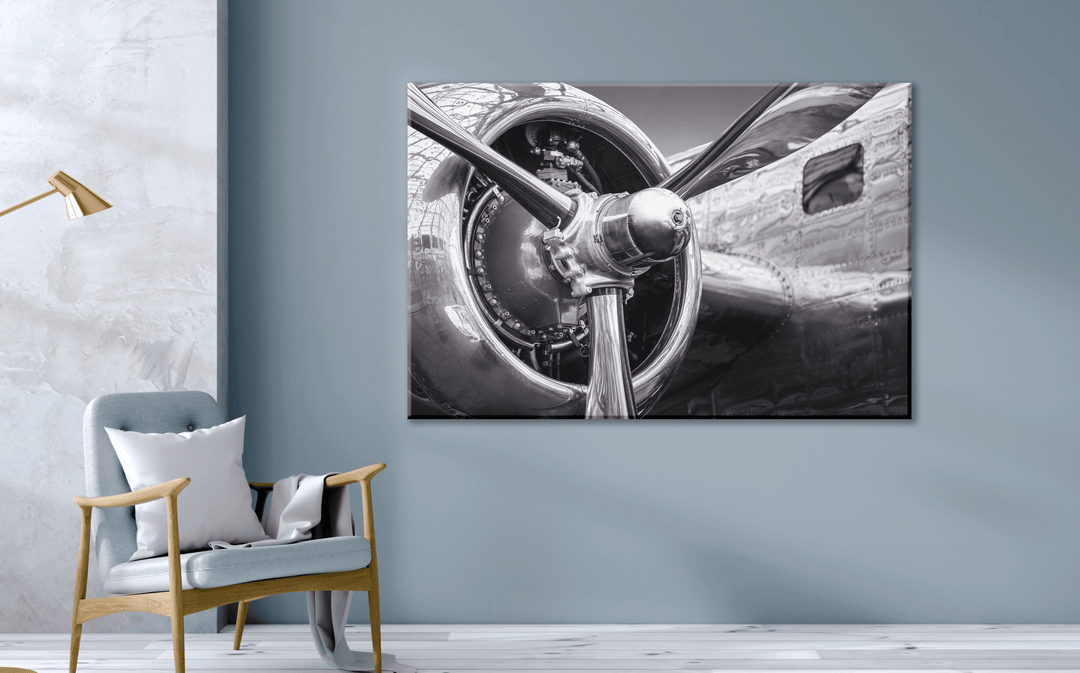 Acrylic Glass Frame Modern Wall Art, Radial Motor - Airplane Series - Interior Design - Acrylic Wall Art - Picture Photo Printing Artwork - Multiple Size Options - egraphicstore
