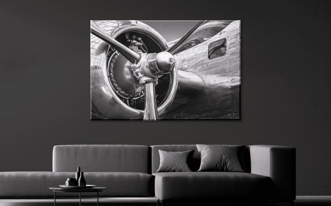 Acrylic Glass Frame Modern Wall Art, Radial Motor - Airplane Series - Interior Design - Acrylic Wall Art - Picture Photo Printing Artwork - Multiple Size Options - egraphicstore