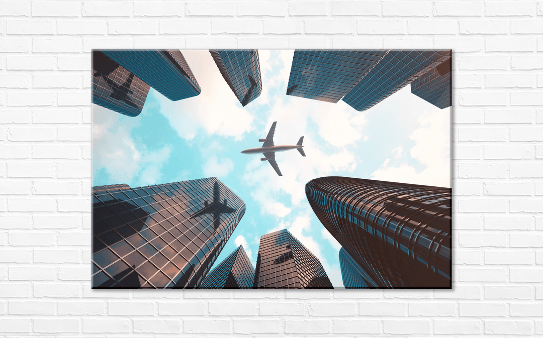 Acrylic Glass Modern Wall Art, On The City - Airplane Series - Interior Design - Acrylic Wall Art - Picture Photo Printing Artwork - Multiple Size Options - egraphicstore