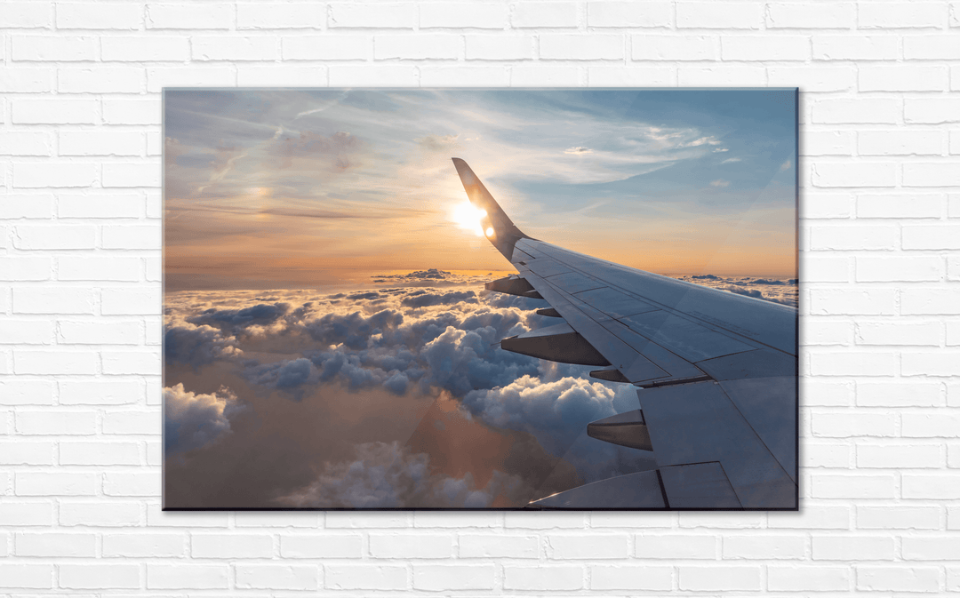 Acrylic Glass Frame Modern Wall Art, View From The Window - Airplane Series - Interior Design - Acrylic Wall Art - Picture Photo Printing Artwork - Multiple Size Options - egraphicstore