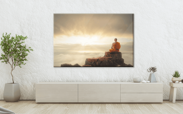 Acrylic Glass Frame Modern Wall Art, Buddhist Monk - Religion Series - Interior Design - Acrylic Wall Art - Picture Photo Printing Artwork - Multiple Size Options - egraphicstore