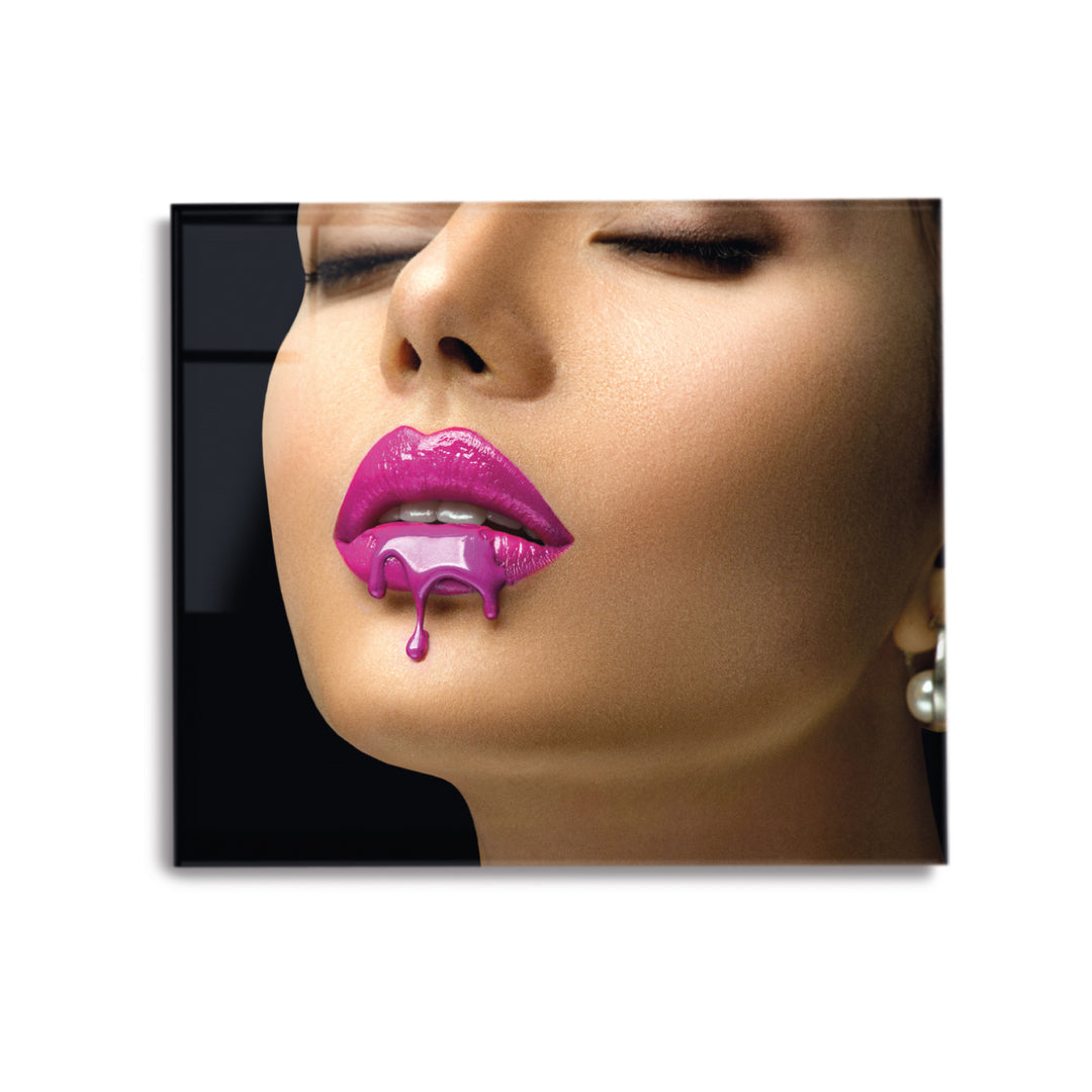 Acrylic Modern Wall Art Purple Lips - Glamorous Lips Series - Acrylic Wall Art - Picture Photo Printing Artwork - Multiple Size Options - egraphicstore