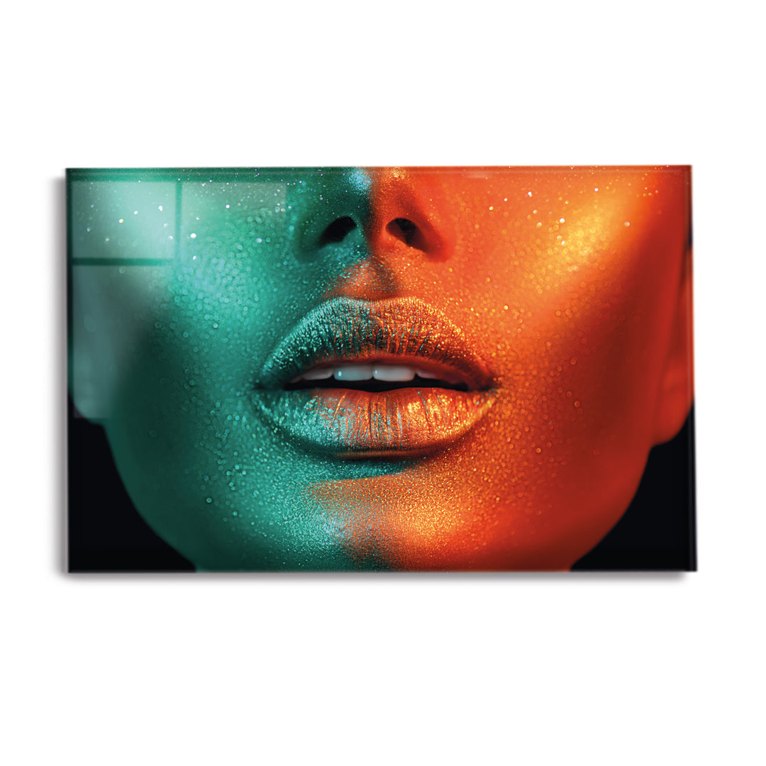 Acrylic Modern Wall Art Glitter Lips - Glamorous Lips Series - Acrylic Wall Art - Picture Photo Printing Artwork - Multiple Size Options - egraphicstore