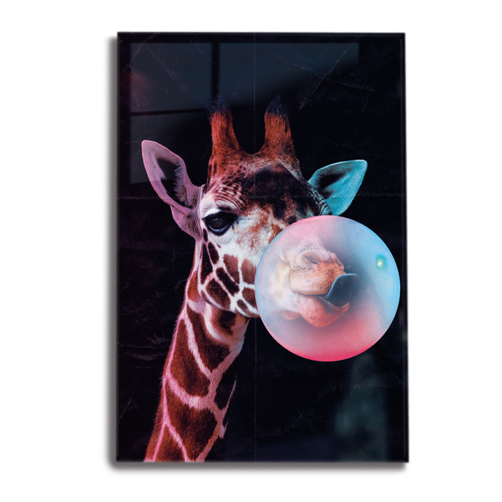 Acrylic Modern Art Giraffe Animal Neon Series - Acrylic Wall Art NFT - Picture Photo Printing Artwork - Multiple Size Options - egraphicstore