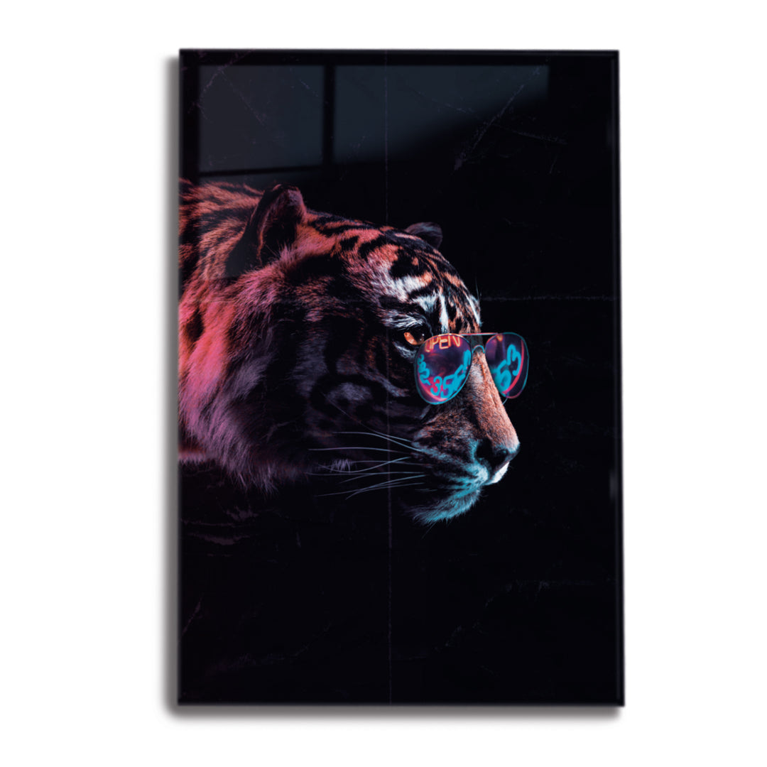 Acrylic Modern Art Tiger Animal Neon Series - Acrylic Wall Art NFT - Picture Photo Printing Artwork - Multiple Size Options - egraphicstore