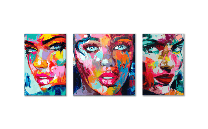 Acrylic Modern Wall Art Oleo Face Set of 3 - Oleo Portrait Series - Acrylic Wall Art - Picture Photo Printing Artwork - Multiple Size Options - egraphicstore