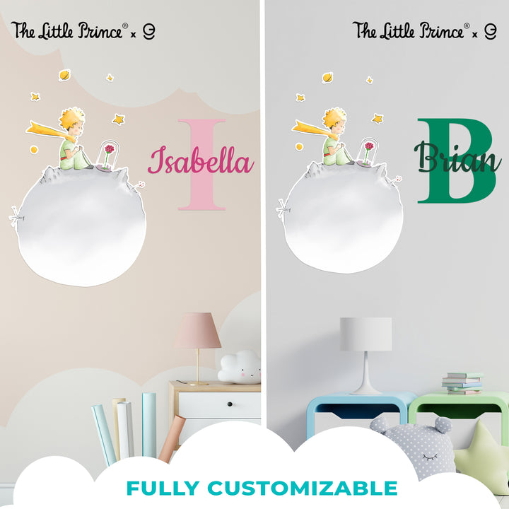 Custom Name & Initial The Little Prince Wall Decal - EGD X The Little Prince Series - Nursery Wall Decal Decorations (EGDLP024) - egraphicstore