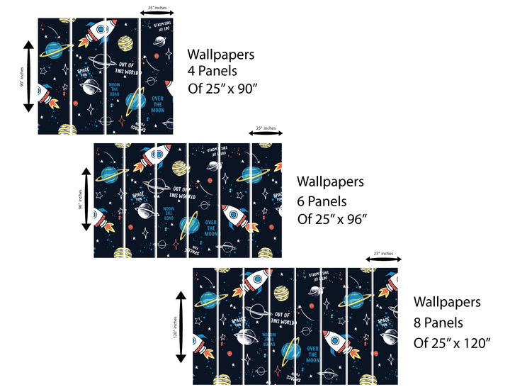 Peel and Stick Wallpaper, Space Elements Theme Wallpaper Mural for Interior Design, Decor You Walls for Any Occasion - egraphicstore