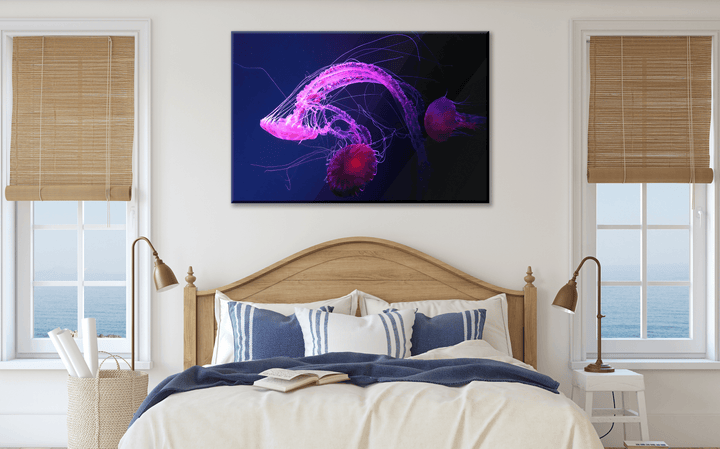 Acrylic Glass Modern Wall Art Jellyfish - Sea Life Series - Interior Design - Acrylic Wall Art - Picture Photo Printing Artwork - Multiple Size Options - egraphicstore