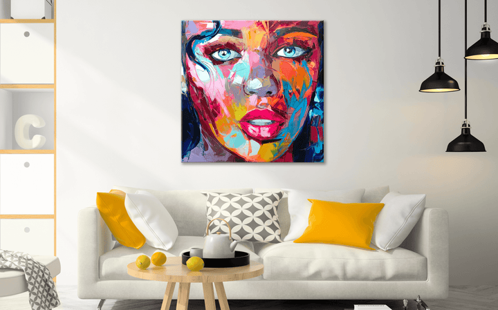 Acrylic Modern Wall Art Square Oleo Face - Oleo Portrait Series - Acrylic Wall Art - Picture Photo Printing Artwork - Multiple Size Options - egraphicstore