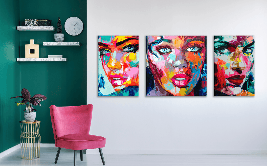 Acrylic Modern Wall Art Oleo Face Set of 3 - Oleo Portrait Series - Acrylic Wall Art - Picture Photo Printing Artwork - Multiple Size Options - egraphicstore