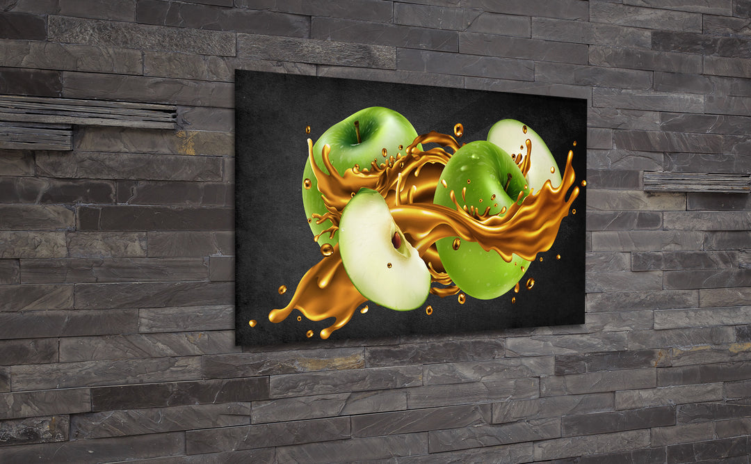 Acrylic Glass Frame Modern Wall Art, Green Apple - Fruits Series - Interior Design - Acrylic Wall Art - Picture Photo Printing Artwork - Multiple Size Options - egraphicstore