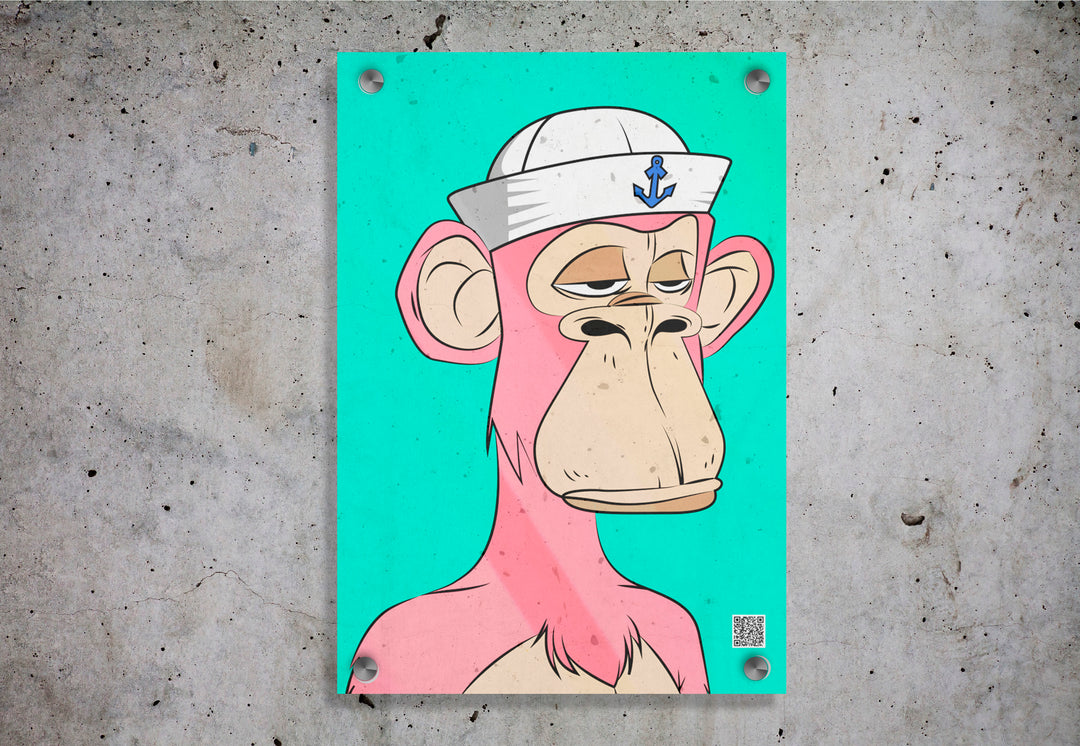 Acrylic Modern Wall Nautical Monkey - Chimpanzee Series - Interior Design - Acrylic Wall Art - Picture Photo Printing Artwork - Multiple Size Options - egraphicstore