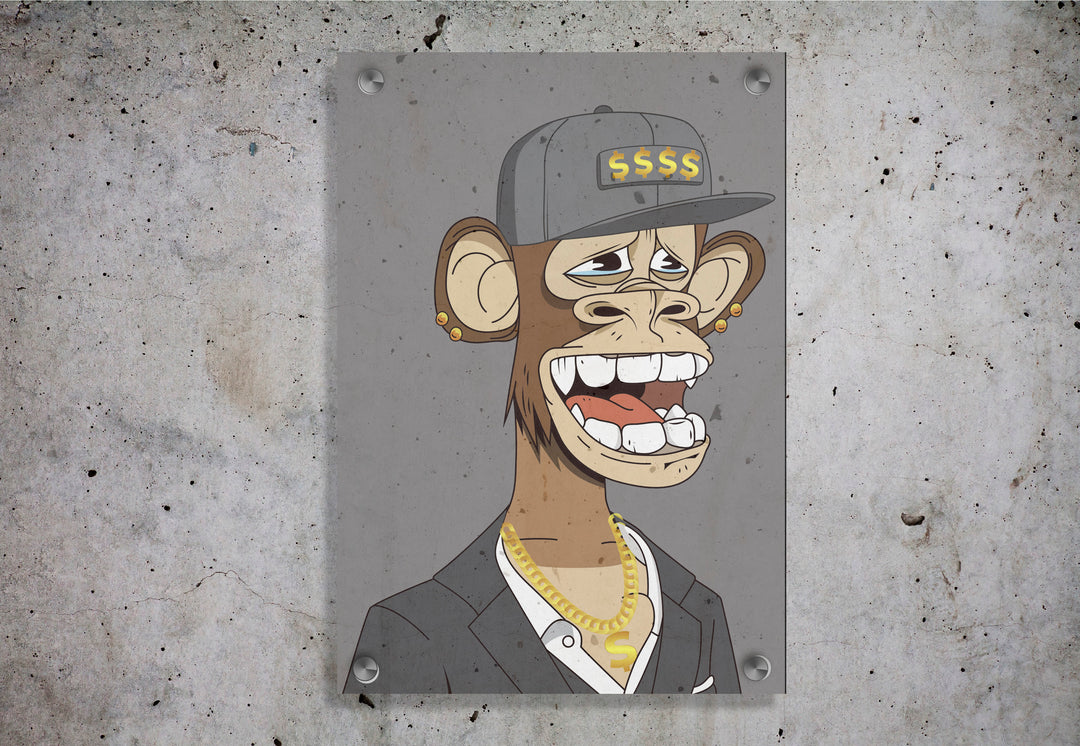 Acrylic Modern Wall Rapping Monkey - Chimpanzee Series - Interior Design - Acrylic Wall Art - Picture Photo Printing Artwork - Multiple Size Options - egraphicstore
