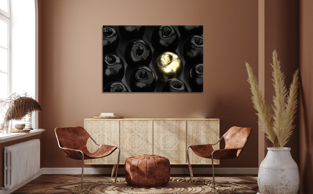 Acrylic Glass Modern Wall Art, Golden Apple - Fruits Series - Interior Design - Acrylic Wall Art - Picture Photo Printing Artwork - Multiple Size Options - egraphicstore