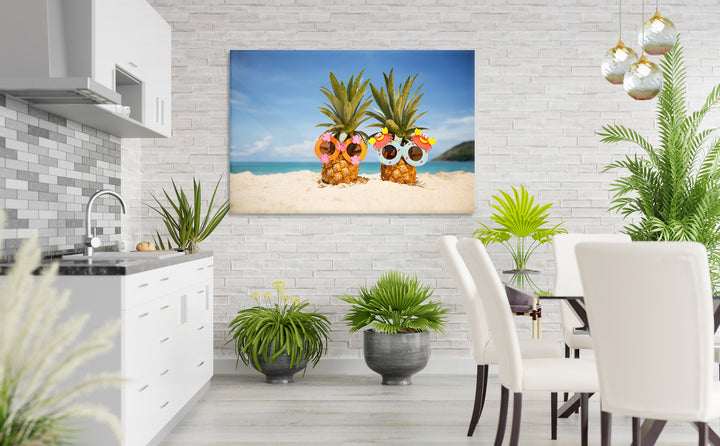 Acrylic Glass Modern Wall Art, Summer Pineapples - Fruits Series - Interior Design - Acrylic Wall Art - Picture Photo Printing Artwork - Multiple Size Options - egraphicstore
