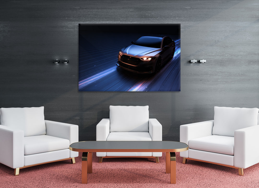 Acrylic Glass Frame Modern Wall Art Futuristic Sports Car  - Emblematic Cars Series - Interior Design - Acrylic Wall Art - Picture Photo Printing Artwork - Multiple Size Options - egraphicstore