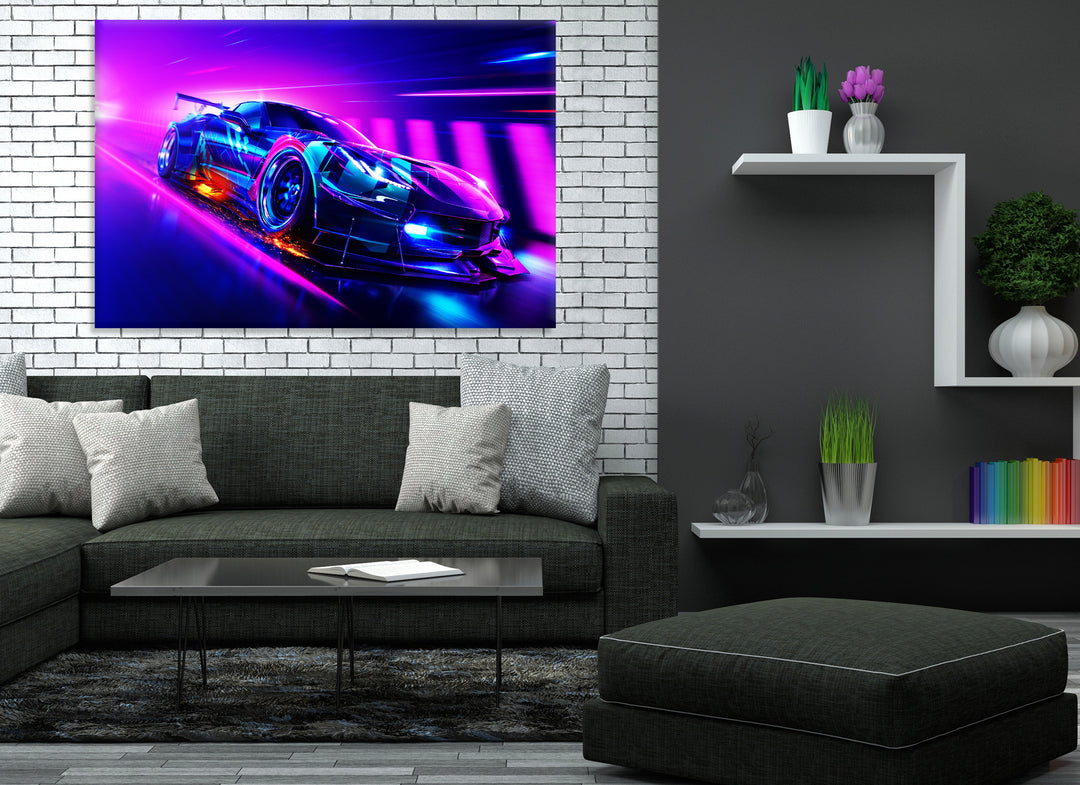 Acrylic Glass Frame Modern Wall Art High-Speed Car - Emblematic Cars Series - Interior Design - Acrylic Wall Art - Picture Photo Printing Artwork - Multiple Size Options - egraphicstore