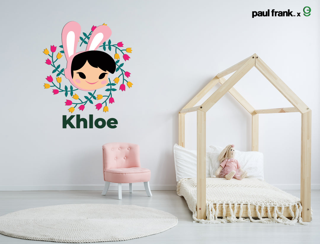 Custom Name Paul Frank Wall Decal - EGD X Paul Frank Series - Prime Collection - Baby Girl or Boy - Nursery Wall Decal for Baby Room Decorations - Mural Wall Decal Sticker (EGDPF022) - egraphicstore