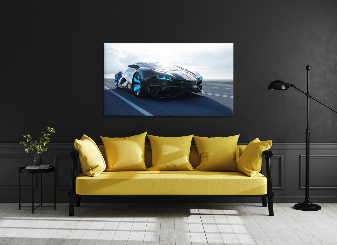 Acrylic Glass Frame Modern Wall Art Electric Car - Emblematic Cars Series - Interior Design - Acrylic Wall Art - Picture Photo Printing Artwork - Multiple Size Options - egraphicstore